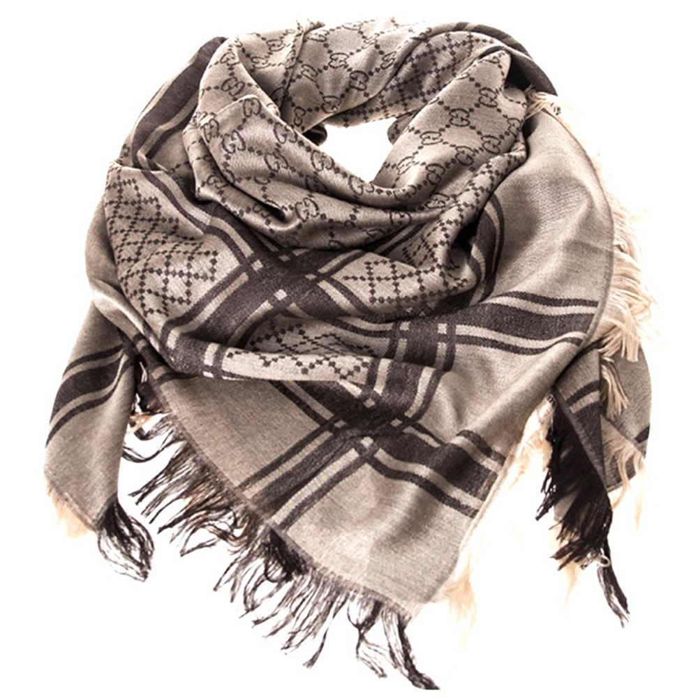 New Gucci GG Guccissima Monogram Scarf in Brown - Picture 2 of 10